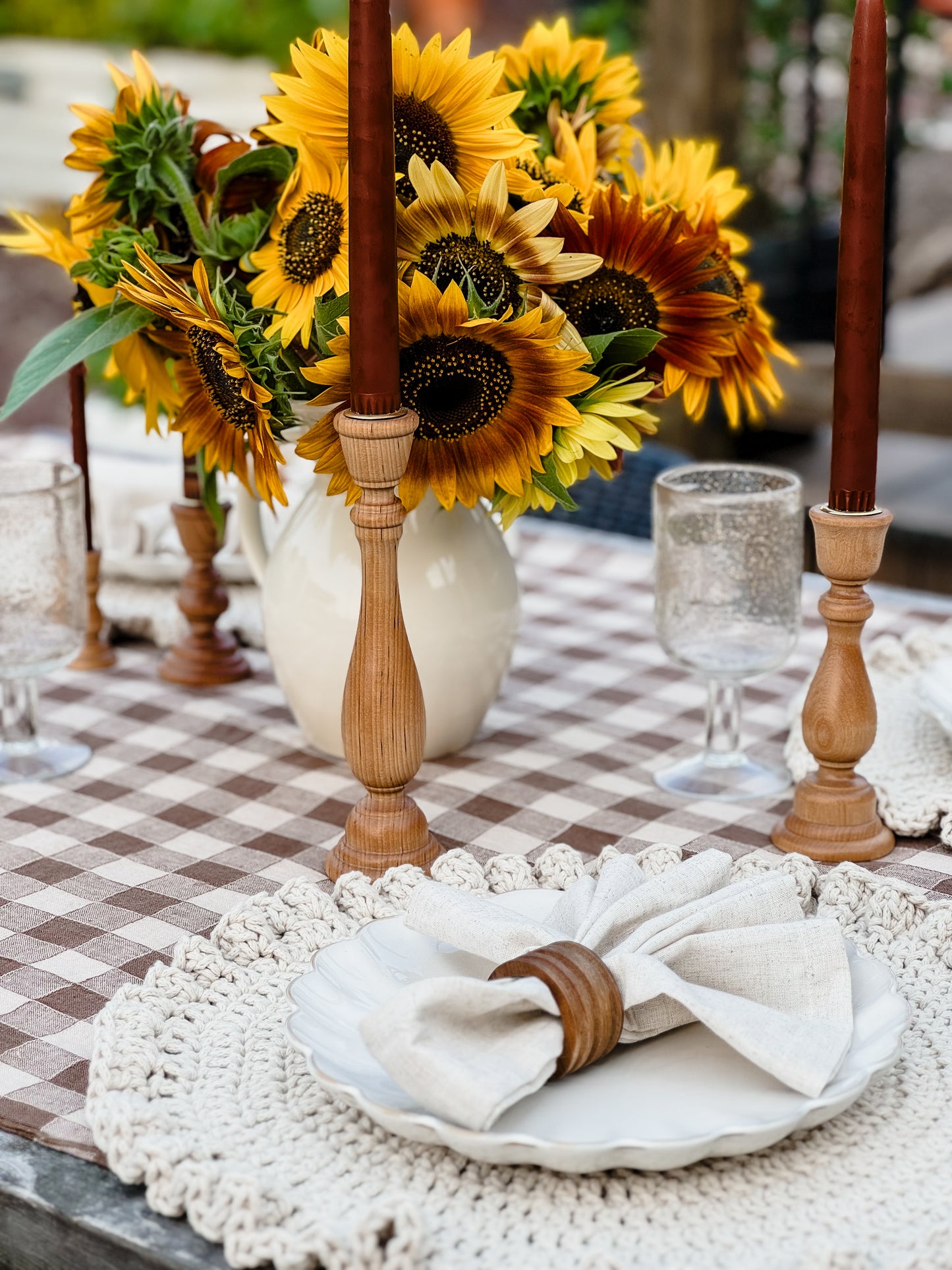 Ruffled Edge Crochet Placemats- Set of 4