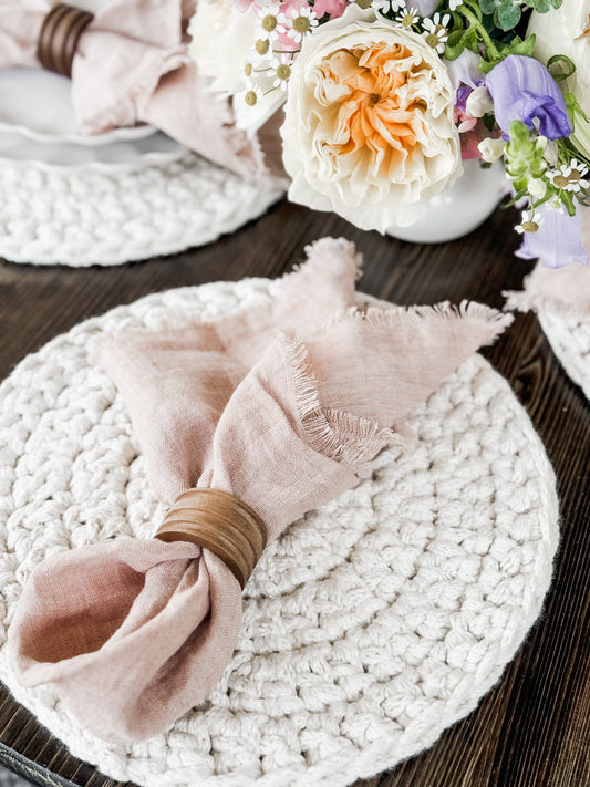 Cotton Crochet Placemats- Set of 4