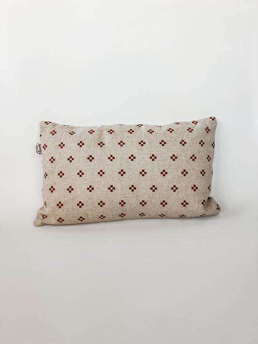 Rust Block Print Lumbar Pillow