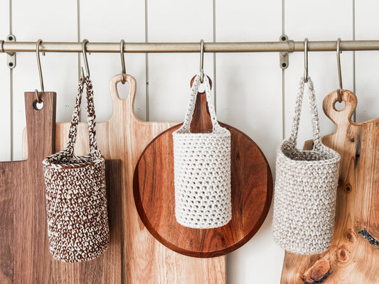 Hanging Knit Wall Vase- Double Stitched