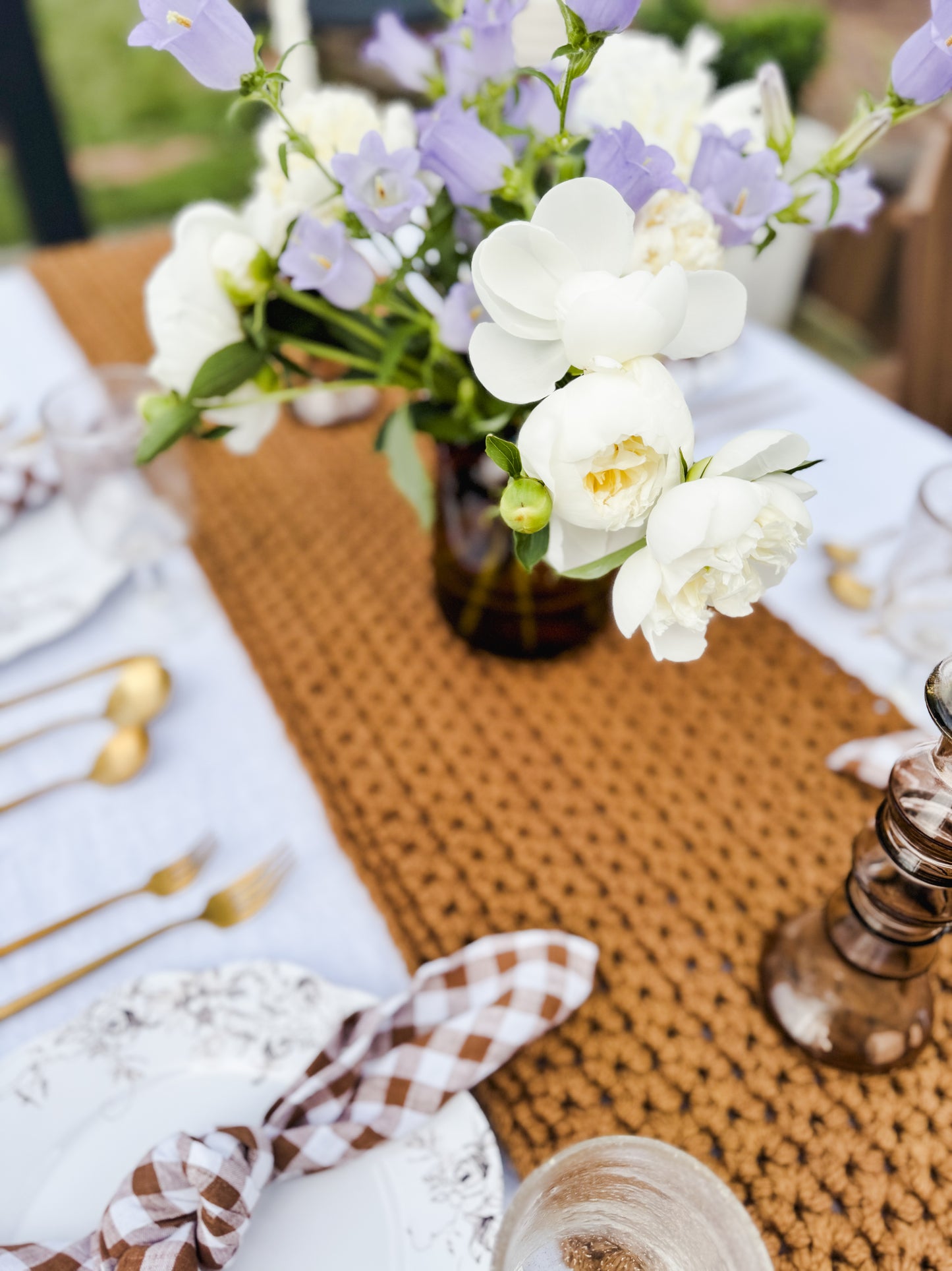 Chunky Knit Table Runner- Gold