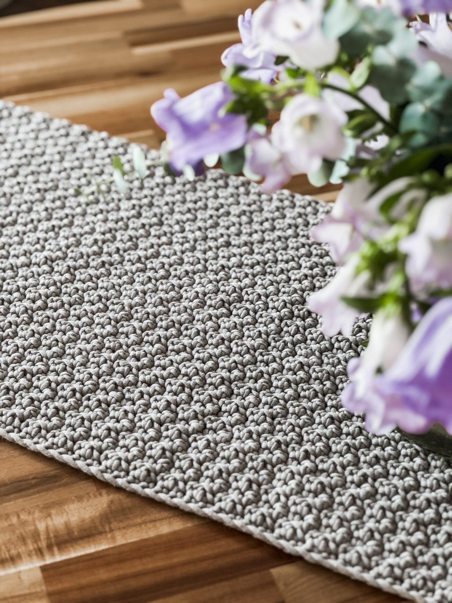 Winter Gray Handmade Table Runner