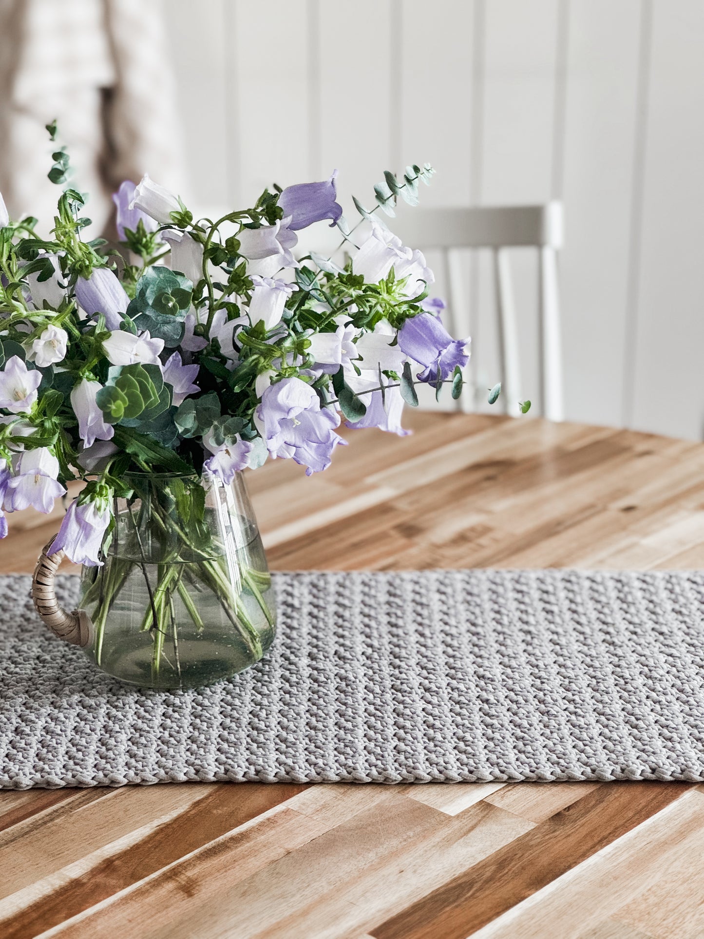 Winter Gray Handmade Table Runner