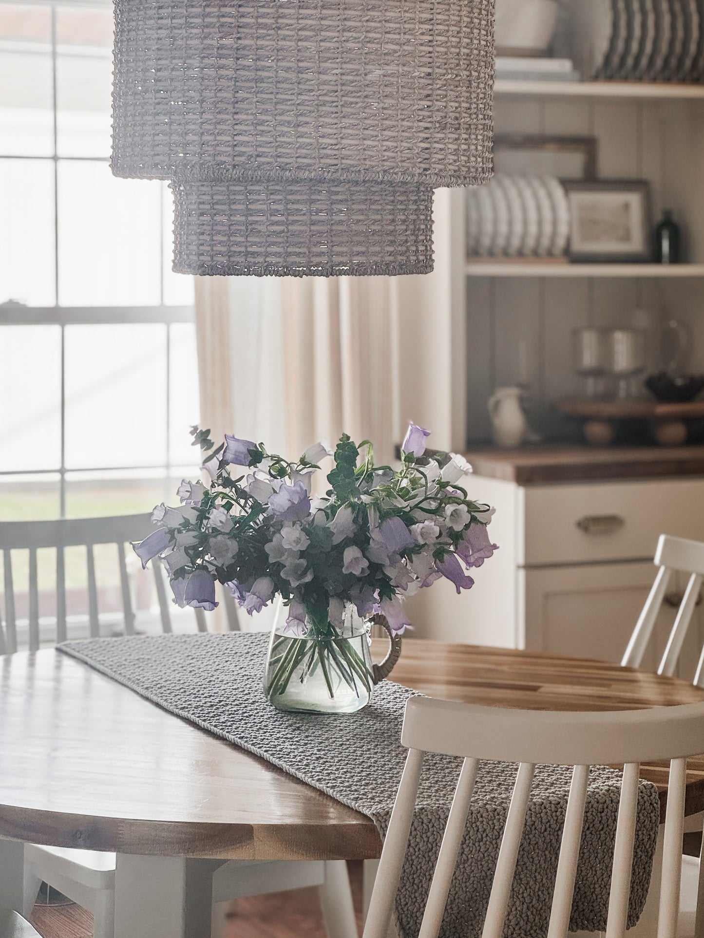 Winter Gray Handmade Table Runner