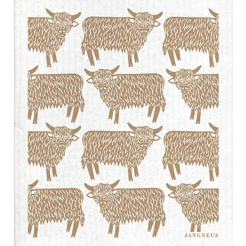 Swedish Dishcloth- Brown Highland Cow