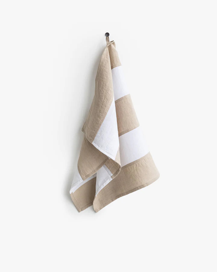 Zero Waste Striped Linen Tea Towel