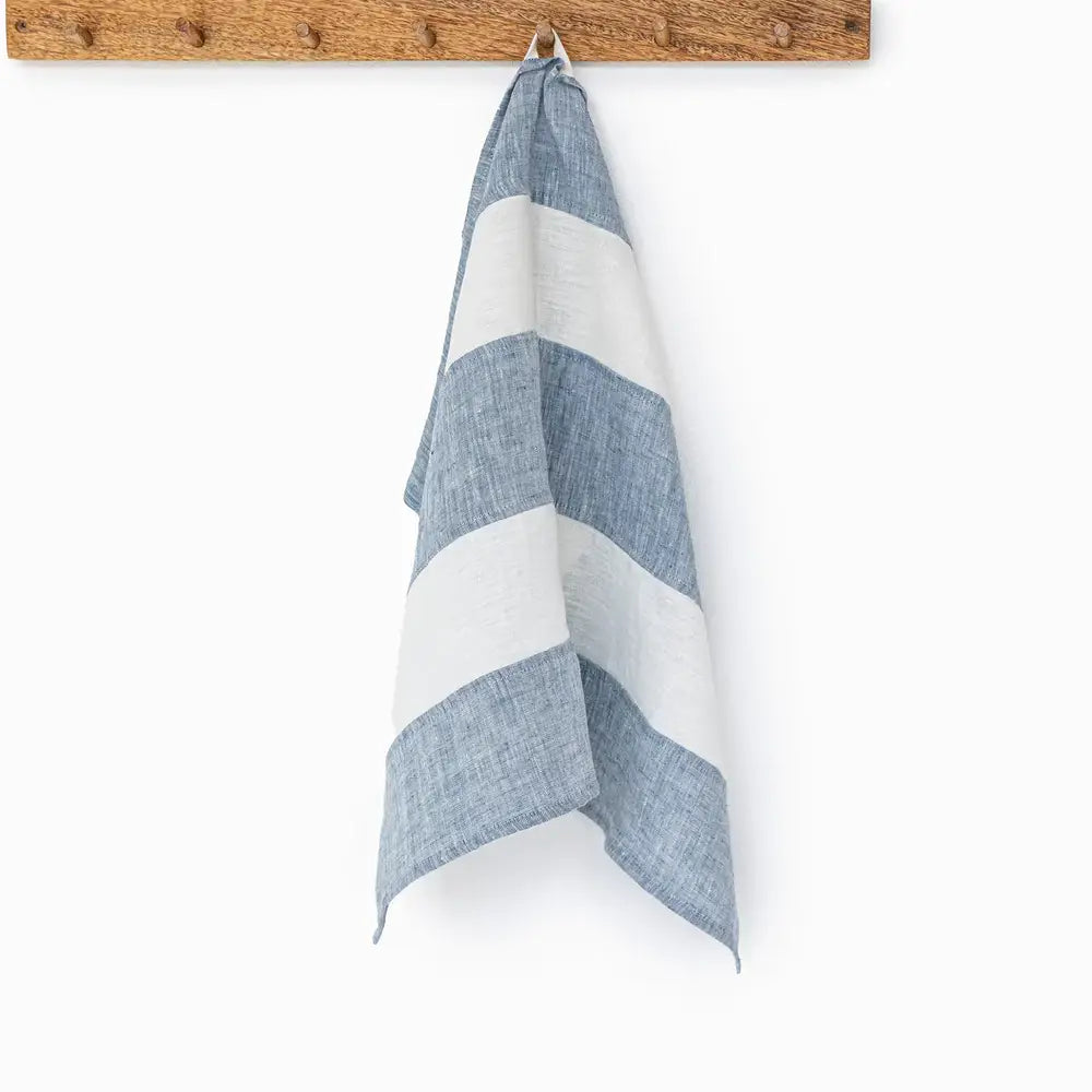 Zero Waste Striped Linen Tea Towel