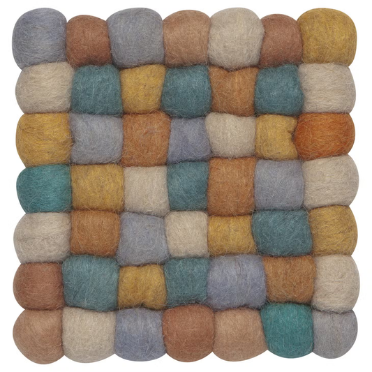 Recycled Wool Dot Trivet- Ochre