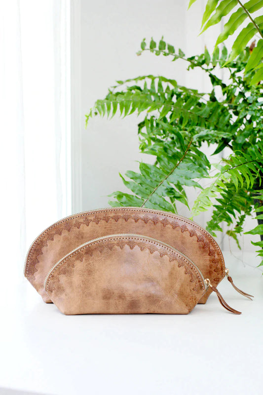 Blossom Leather Travel Pouch