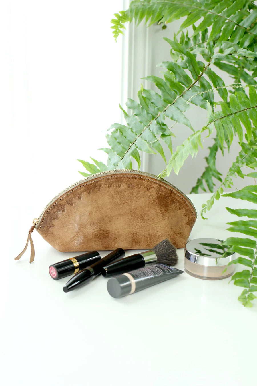 Blossom Leather Travel Pouch