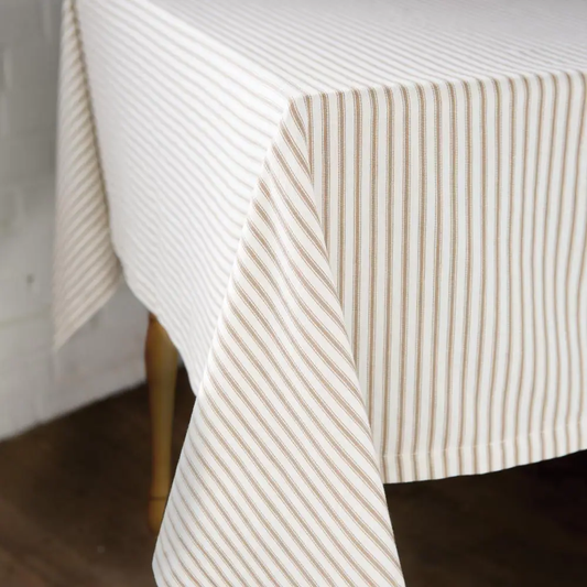 Farmhouse Ticking Stripe Tablecloth