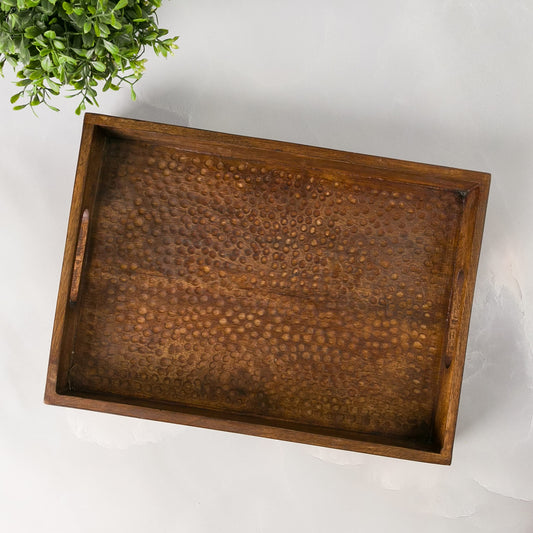 Hammered Wood Tray