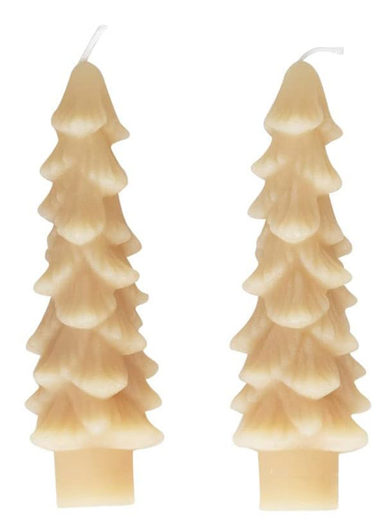Evergreen Tree Taper Candle- White