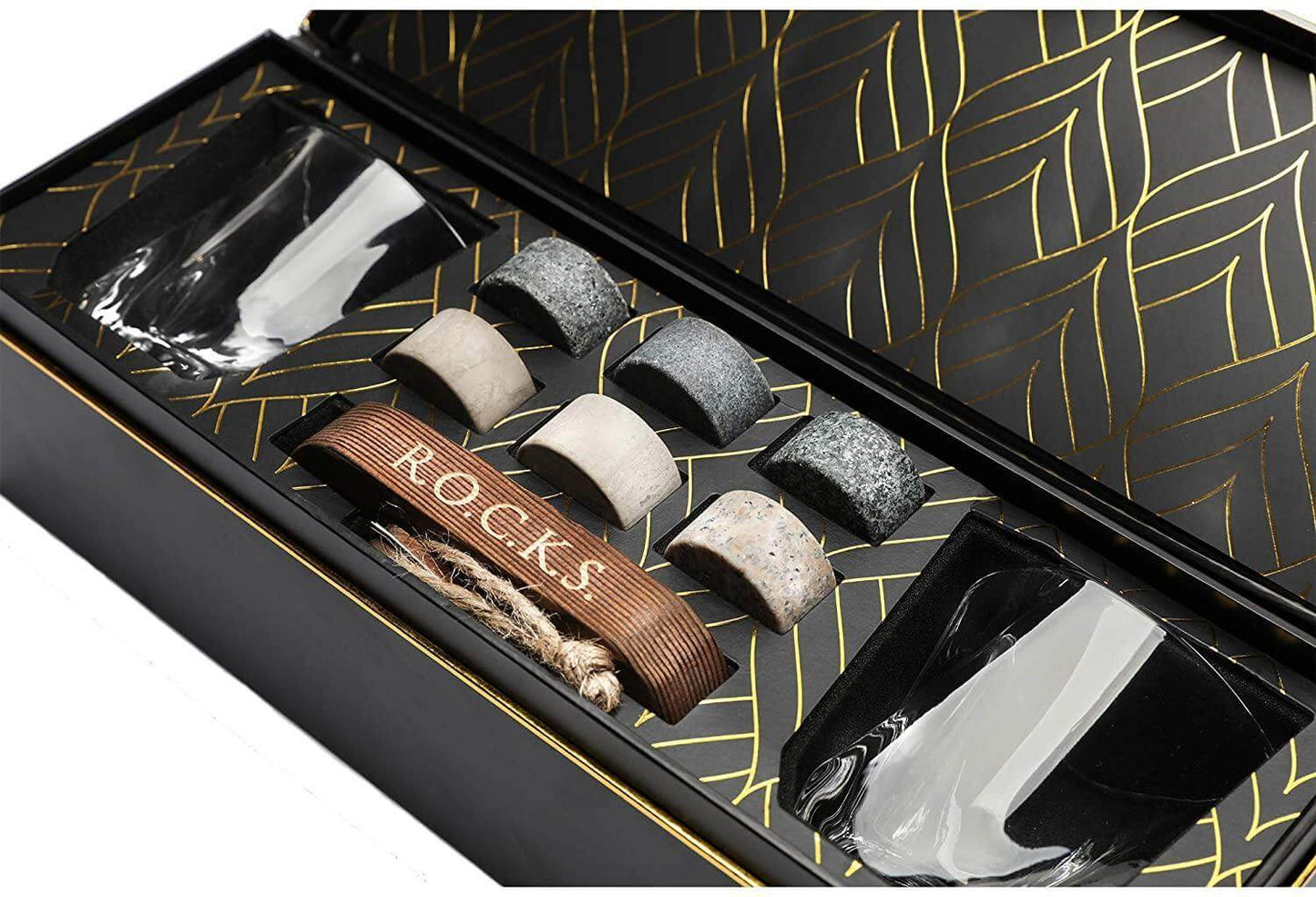 The Connoisseur'S Set- Whiskey Rocks and Twisted Glass Edition